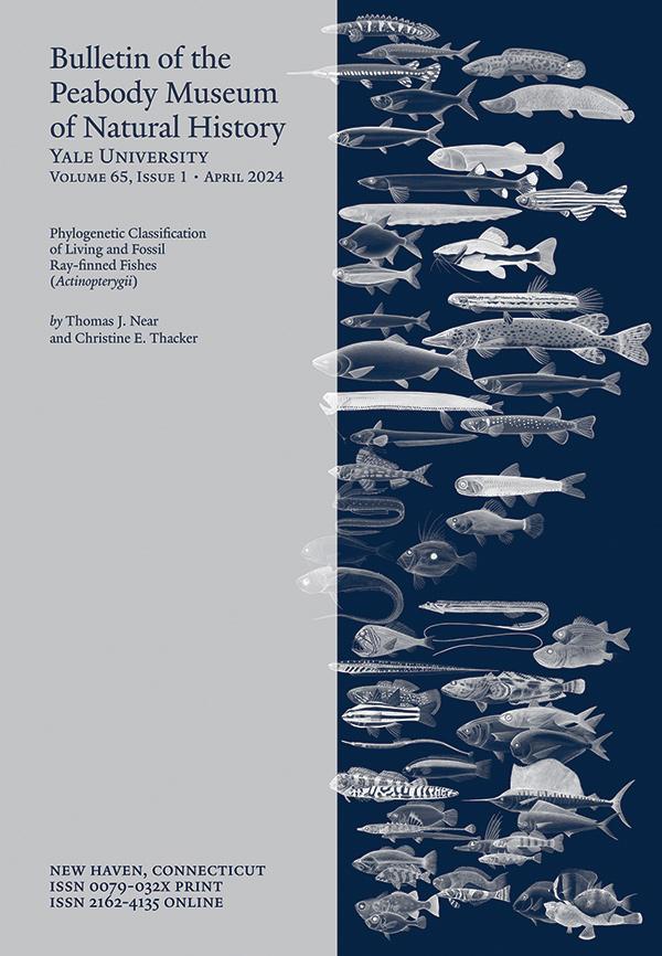 Blue-toned cover with the title and contents on the left and many illustrations of fishes lined up vertically along the right side